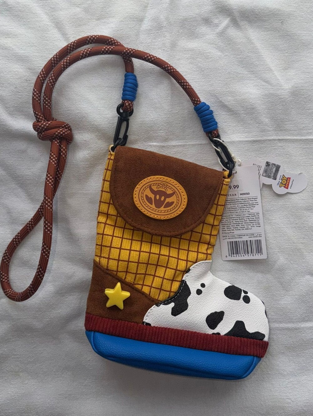 NWT Disney Pixar Collection Boot-Shaped Crossbody Bag(Woody)